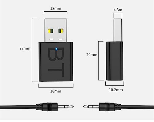 2 in1 USB Bluetooth 5.0 + EDR Transmitter Receiver AUX Adapter Portable Wireless Music TV PC Audio Transmitter 3.5mm