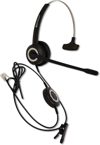 Spracht Wired Headset for Desktop Phone | Single Ear Universal Headset for Office Telephones | Mono Head Set with Microphone - Works with Polycom Digium Nortel Yealink Grandstream Cisco Zum RJ9 - size: Single Ear