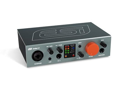 ESI Amber i1 USB Audio Interface with Audio Mixer for Guitarists, Vocalists & Producers - Studio-Quality Sound, 24-Bit/192kHz, RCA, 2-in/2-out with Separate Line Inputs, Professional Software Included - size: Amber i1 (1 Pre, 1 Line/2 Out)