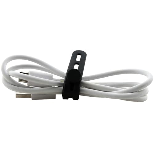 10PCS Black Adjustable Silicone Cable Organizer 130x12mm Earphone Cord Holder Data Line Storage Tie