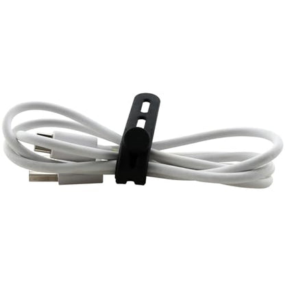 10PCS Black Adjustable Silicone Cable Organizer 130x12mm Earphone Cord Holder Data Line Storage Tie