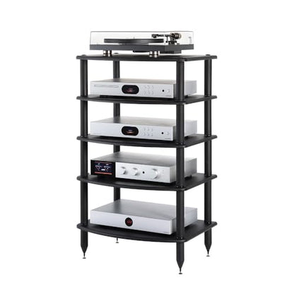 Pangea Audio Vulcan Five Shelf Audio Rack, Media Stand, and Components Cabinet 5 Shelf Black - color: 5 Shelf Black
