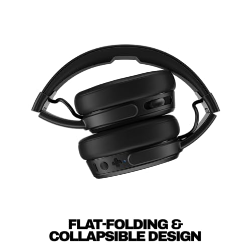 Skullcandy Crusher Wireless Multi-Sensory Bass Bluetooth Headphones - Black | Patented Crusher Bass Technology, Noise Isolating Over-Ear Fit, 50 Hours Battery, Microphone for iPhone Android