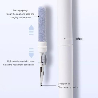 Electronic Cleaning Pen for Earbuds & Keyboards - Portable Precision Cleaning Kit for Earphone Laptop, Tablet, Phone, Computer, Camera Lens (White) - color: White