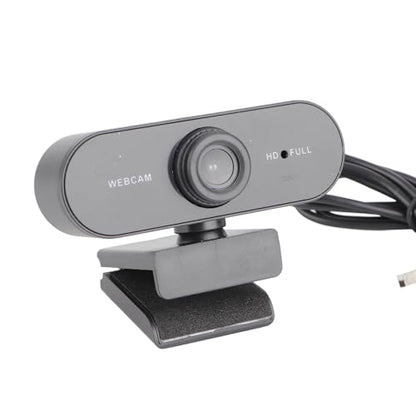 EBTOOLS 2K Full Webcam USB Camera with Built in Microphone, 360 Degree Rotation, Auto Focus Distance, Drive, for Live Broadcast, Net Class, Meeting (Black)