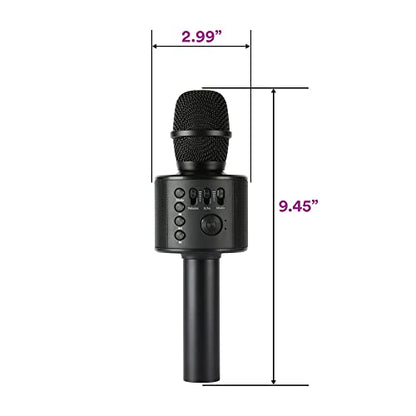 Wireless Bluetooth Karaoke Microphone with Built-in Speakers + HD Recording, Portable Handheld Mic | Black - style: Black