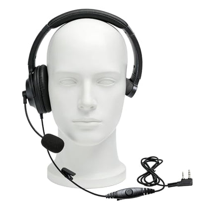 Single Side Noise Cancelling Headset Overhead Radio Headphone with Boom Mic PTT for Kenwood 2 Pin for Baofeng UV-5R AR-152 UV-82HP BF-F8HP BF-888S Archsell AR-5 Retevis RT17 RT21 RT27