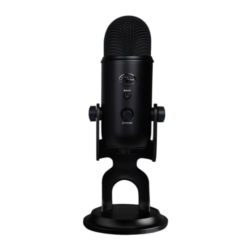 Logitech Creators Blue Yeti USB Microphone for PC, Mac, Gaming, Recording, Streaming, Podcasting, Studio and Computer Condenser Mic with Blue VO!CE effects, 4 Pickup Patterns, Plug and Play - Blackout | VO!CE effects, 4 pickup patterns, plug-and-play oper