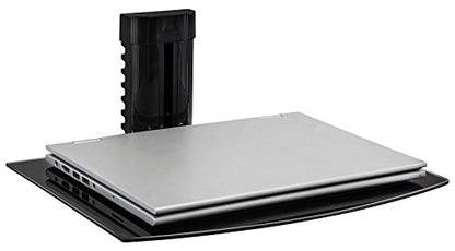 Mount-It! Floating Wall Shelf for AV Receiver & Game Consoles | Adjustable-height bracket stand holds cable box, PS4, Xbox One & Blu-ray player, single shelf.