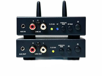 DYNASTY PROAUDIO WSA-5BT Wireless Audio Adapter with Qualcomm® aptX™ Lossless Bluetooth 5.3 Chipset, Ultra Low Latency, Dual Band 5.2/5.8GHz, Easy Setup for AVR/TV/PC with Stereo Sound System - color: Black