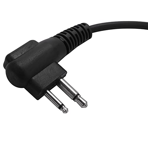 2 Pin Advanced D Shape Clip-Ear Ptt Headset Earpiece Mic 2 Way Radios GP88S GP300 GP68 GP2000 GP88 GP3188 CP040 CP1200 A8 A6 A10 A12, Black