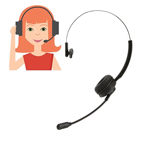 Bluetooth Headset, Cordless Headset with Rotatable Mic, Trucker Headset with Charging Base, for Trucker, Remote Work, Online Meeting, Business Travel