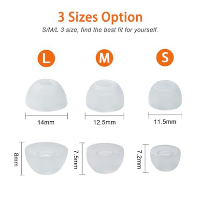 6 Pairs Replacement Silicone Ear Tips Compatible with Beats Studio Buds/Fit Pro/Studio Buds +, Silicone Earbuds Eartips Buds Cover Set for Beat Studio Buds (Transparent with Pen) - color: Transparent with Pen