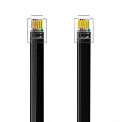 NECABLES 2Pack RJ12 Cable 3ft Telephone Cord Phone Cable - 3 Feet | RJ12 6P6C Male to Male Straight Wired for Both Data and Voice Use Black - size: 3 feet