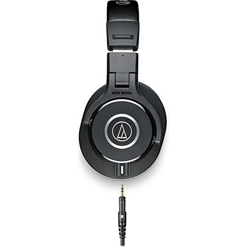 Audio-Technica ATH-M40x Professional Studio Monitor Headphone, Black, with Cutting Edge Engineering, 90 Degree Swiveling Earcups, Pro-Grade Earpads/Headband, Detachable Cables Included | Cutting Edge Engineering, 90 Degree Swiveling Earcups, Pro-Grade Ear