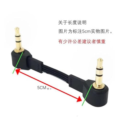Short 5cm 20cm 3.5mm Plug to Plug 90° Right Angle Aux Audio Cable 3.5mm Jiack Cable 30cm 50cm(5CM,4J) - color: 4J, size: 5CM