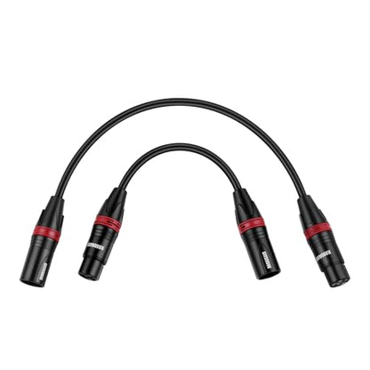 XLR Male to XLR Female Microphone Cable, 1 Ft, 2 Pack