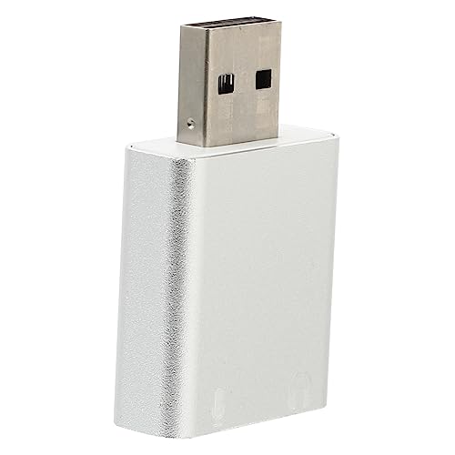 USB External Stereo Sound Adapter Plug and Play with Headphone and Microphone Jack Aluminum Alloy Compact USB Audio Card for Laptop Desktop Replacement