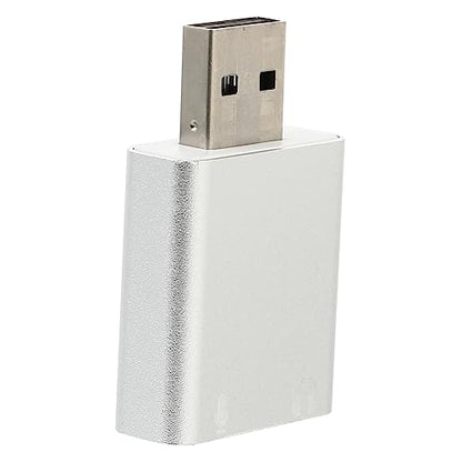USB External Stereo Sound Adapter Plug and Play with Headphone and Microphone Jack Aluminum Alloy Compact USB Audio Card for Laptop Desktop Replacement
