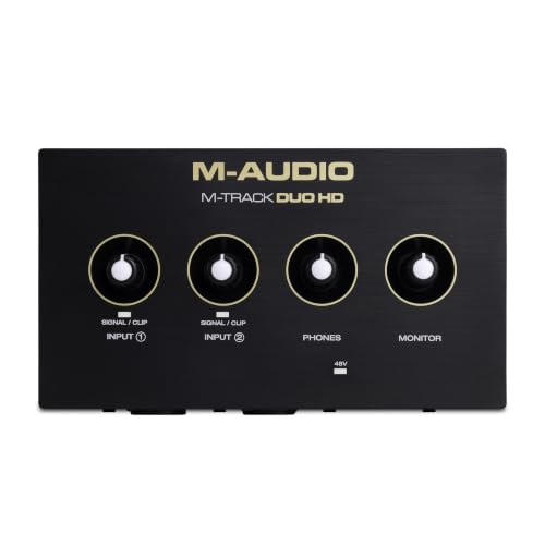 M-AUDIO M-Track Duo HD Recording Studio Pack | 2 XLR/TRS Inputs, 2 TRS Outputs, 24-Bit/192kHz, Condenser Microphone, Studio Headphones, for Creators and Podcasts - size: HD Pack Audio Interface, style: HD Producer Pack