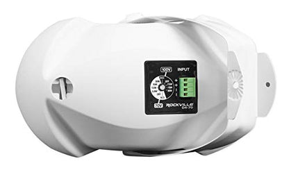 Rockville D4-70 White Dual 4" 70V Commercial/Restaurant Wall Mount Speaker | Adjustable Tap 30W, 15W, 7.5W, 3.75W, Silk Dome Tweeter, Outdoor/Indoor, 80x120 Degree Dispersion, Swivel Bracket, 100V, ABS - color: White