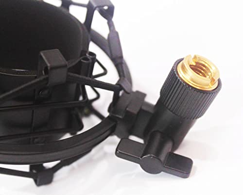 Black Universal Microphone Shock Mount for Large Diameter Diameter 48-51mm Condenser Microphone Metal Construction