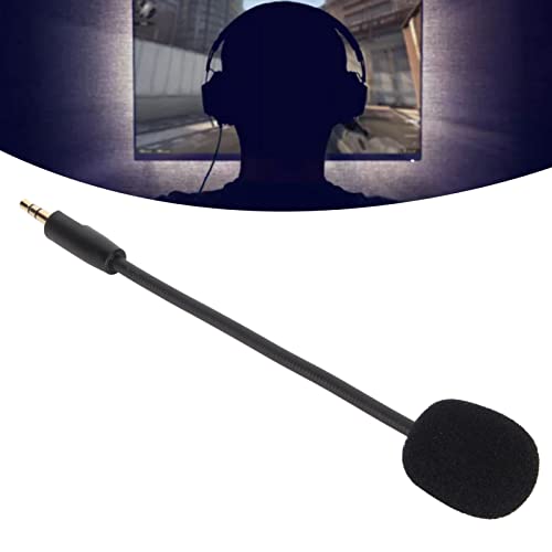 Replacement Game Mic for Kingston Hyper X Cloud Orbit S, 3.5mm Detachable Flexible Game Microphone, Noise Cancelling Rotatable Design Mic for Gaming Headsets