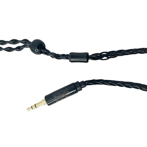 HiFi in Ear Earphone Replacement Cable 8 Core Silver Plated Copper Upgrade Earphone Cable for C10 C16 KZ ZST ES4 AS06 ZS7 Earphones(Black, 2PIN 3.5MM) - size: 2PIN 3.5MM