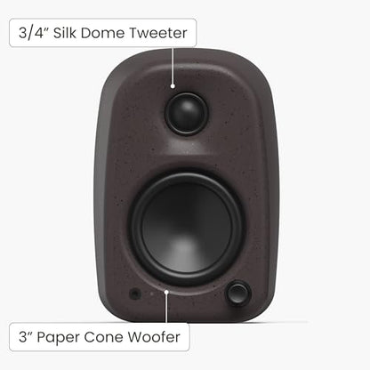 Kanto UKI 100 W Active Desktop Computer Speakers with Bluetooth and USB-C | Intelligent Sub Integration | Headphone Out | Pair | Pumice - color: Pumice