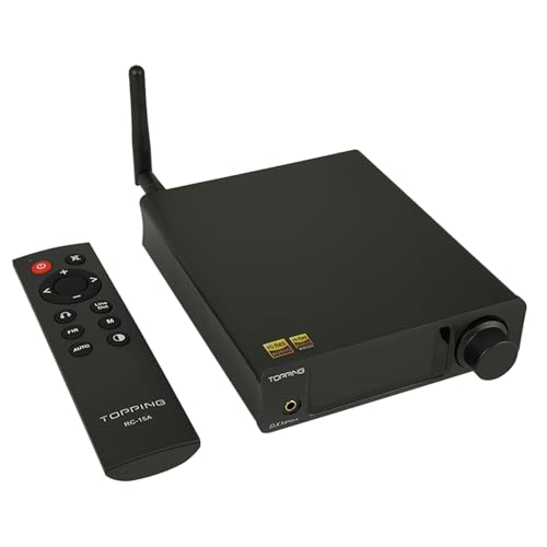 TOPPING DX3Pro+ LDAC Headphone Amplifier, ES9038Q2M Bluetooth 5.0 DAC, NFCA Audio Decoder, USB/Optical/Coax Inputs, with Remote Control, Headphone Amp, Line Out, Pre-Amp Function (Black) - color: Black