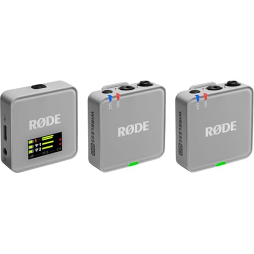 RØDE Wireless GO (Gen 3) 2-Person Compact Digital Wireless Microphone System/Recorder | 2.4 GHz, Stone Bundle with 2 Lavalier Microphones + 2 x Furry Windscreens + 2 x Cloths (7 Items) - color: Stone