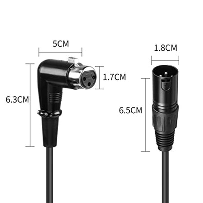 YACSEJAO XLR Microphone Right Angle Cable 3FT XLR Male to Female XLR 3Pin Mic Connector for Powered Speakers, Audio Interface or Mixer (90 Degrees XLR Female) - color: 90 Degrees XLR Female