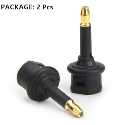 Toslink Female to 3.5mm Jack (Mini Toslink) Male Digital Adapter | Digital Fiber Optic Toslink to 3.5mm Jack Adapter Coupler, Female to 3.5 mm Mini Male Optical Audio Connector Adapter (2PCS)