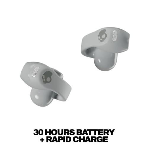 Skullcandy Push 720 Open Wireless Open-Ear Bluetooth Earbuds - Cement | Waterproof, Clip-On Lightweight Design, 30 Hours Battery, Wireless Charging Pouch, Exercise, Running Outdoors, Gym, Fitness - color: Cement