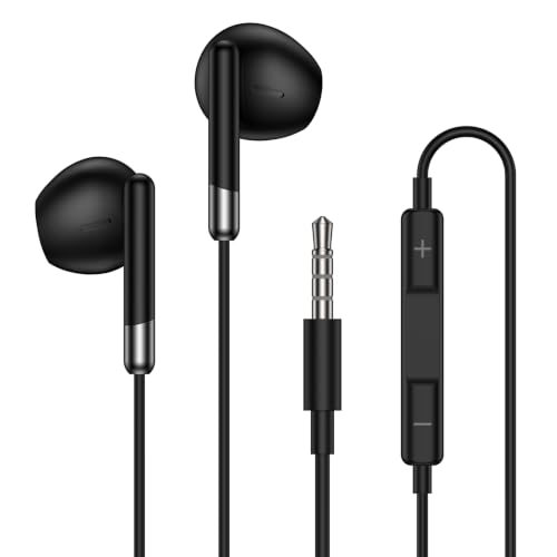 Wired Earbuds 3.5mm Jack Headphones for Samsung Galaxy A15 A14 A13 A07 A06 | A25 A24 A23 S10 S9 S8 Wired Ear Buds, in-Ear Headphones with Microphone Volume Control Noise Cancelling for Computer Laptop - color: Black