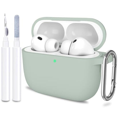 for AirPods Pro 3 Case Cover, Protective Soft Silicone with Keychain Cleaning Pen for Women Men for Apple AirPods Pro 3rd Generation Case(2025), Front LED Visible, Fog - color: C-Fog
