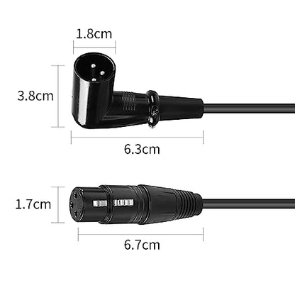 YACSEJAO XLR Microphone Right Angle Cable 3FT XLR Male to Female XLR 3Pin Mic Connector for Powered Speakers, Audio Interface or Mixer (90 Degrees XLR Male) - color: 90 Degrees XLR Male