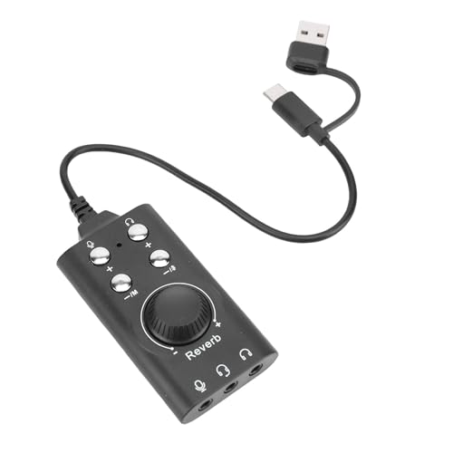 XUMIUZIY USB Sound Card, External USB to 3.5mm Jack Sound Adapter with Volume Control and 7.1 Surround Sound, for PC Laptop Desktop Headset Winos MacOS