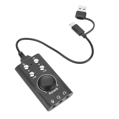 XUMIUZIY USB Sound Card, External USB to 3.5mm Jack Sound Adapter with Volume Control and 7.1 Surround Sound, for PC Laptop Desktop Headset Winos MacOS