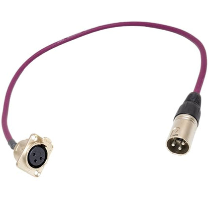2ft Pigtail: XLR Female Panel Mount to XLR Male Plug (Purple) - color: Purple