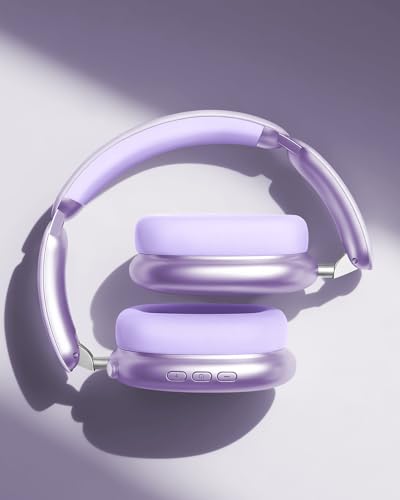 Wentronic Y02 Active Noise Cancelling Wireless Headphones, Purple | Over-Ear, Bluetooth, 60H Playtime,Crystal Clear Calls, Hi-Res Audio, Big Bass, Foldable Lightweight for Travel Home Office - color: Purple