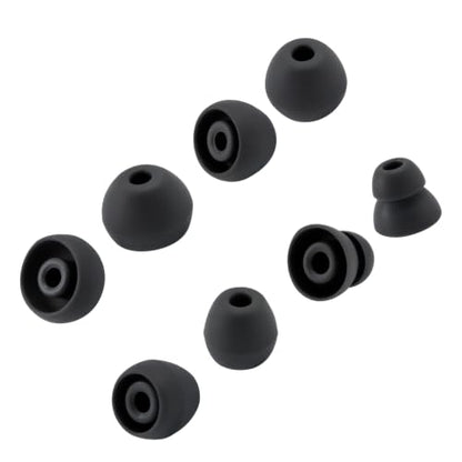 Replacement Eartips for Beats Flex, 4 Pairs Soft Silicone Ear Tips Ear Buds Ear Caps Ear Plugs Compatible with Beats Flex Wireless Earbuds Black - color: smoke gray yuzu yellow blue black