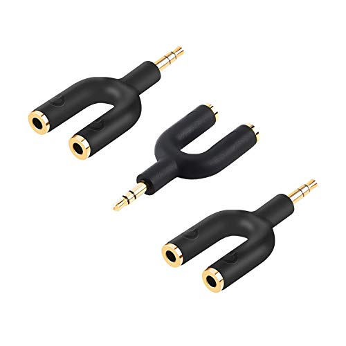 CableCreation 3-Pack Headphone Splitter Adapter, Aux Stereo Y Jack Splitter - size: 3-Pack, style: Splitter Adapter