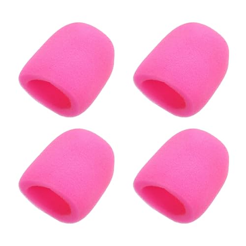 MECCANIXITY 4pcs Microphone Foam Covers, 40mm (1.57") ID 10mm (0.39") Thickness Microphone Windscreen Foam Cover for Most Handheld Microphones, Pink - color: Pink