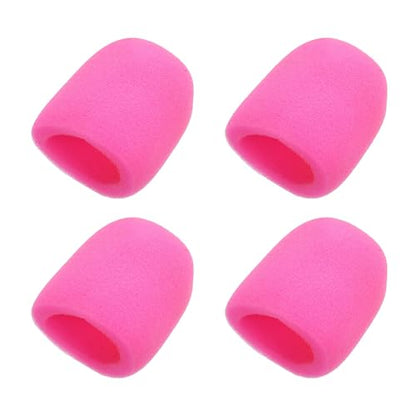 MECCANIXITY 4pcs Microphone Foam Covers, 40mm (1.57") ID 10mm (0.39") Thickness Microphone Windscreen Foam Cover for Most Handheld Microphones, Pink - color: Pink