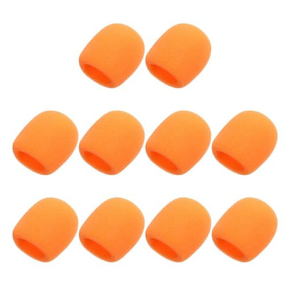 MECCANIXITY 10pcs Microphone Foam Covers, 40mm (1.57") ID 10mm (0.39") Thickness Microphone Windscreen Foam Cover for Most Handheld Microphones, Orange - color: Orange