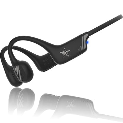 Open-Ear Bluetooth Bone Conduction Sport Headphones Sweat Resistant Wireless Earphones Open Ear Earbuds Wireless Bluetooth Headset with Mic for Fitness Workouts Running,Built-in Mic,with Hair Band - color: BLACK