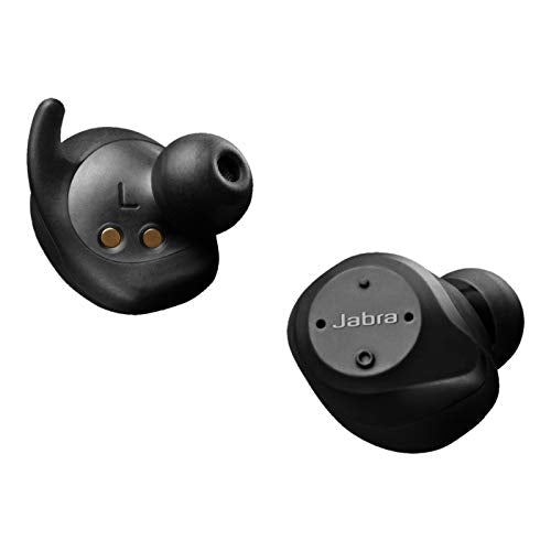 Jabra Elite Sport True Wireless Waterproof Fitness & Running Earbuds with Heart Rate and Activity Tracker - Advanced Wireless Connectivity and Charging Case - 4.5 Hour (100-98600001-02), Black
