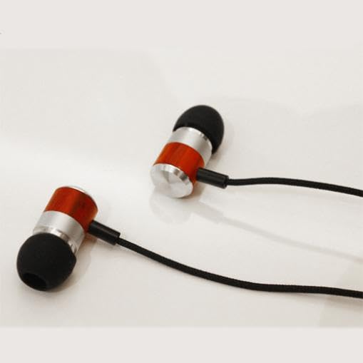 Selna Wired Earphones Hi-Fi Sound Headphones Compatible with Consumer Cellular Iris Flip, Handsfree Mic Headset Wooden Earbuds in-Ear Earpieces Microphone