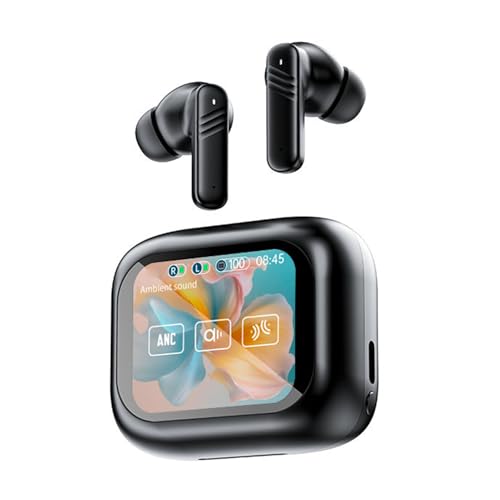Dpofirs Low Latency Gaming Headset with AI Translation | Wireless Earbuds, Touch Screen Case, ANC ENC Noise Cancellation for Movies (Black)